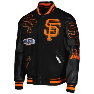 San Francisco Giants Pro Standard MashUp Logo Black Varsity Jacket