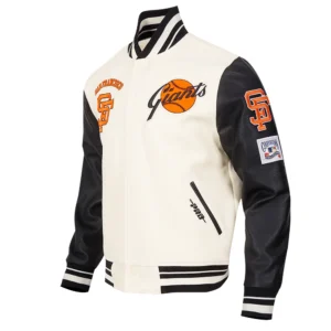 San Francisco Giants Pro Standard Retro Classic White & Black Varsity Jacket