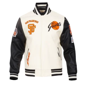 Alternative view of San Francisco Giants Pro Standard Retro Classic White & Black Varsity Jacket