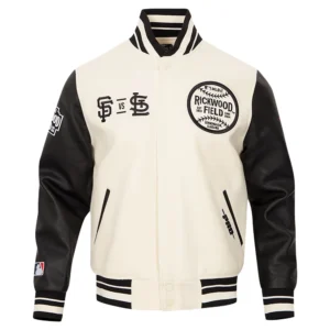 Alternative view of San Francisco Giants Pro Standard Rickwood Retro Classic White & Black Varsity Jacket