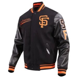 San Francisco Giants Pro Standard Script Tail Black Varsity Jacket