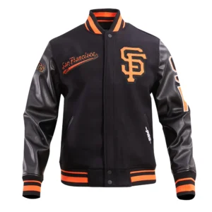 Alternative view of San Francisco Giants Pro Standard Script Tail Black Varsity Jacket