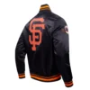 San Francisco Giants Script Tail Black Satin Varsity Jacket - Image 3