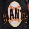 San Francisco Giants Script Tail Black Satin Varsity Jacket - Image 6