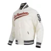 San Francisco Giants Script Tail White Satin Varsity Jacket