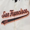San Francisco Giants Script Tail White Satin Varsity Jacket - Image 5