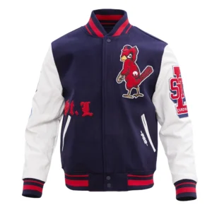 Alternative view of St. Louis Cardinals Logo Pro Standard Old English Varsity Jacket