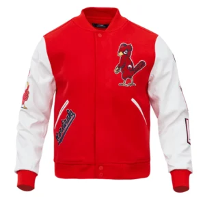Alternative view of St. Louis Cardinals Logo Pro Standard Red & White Classic Varsity Jacket