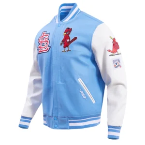 St. Louis Cardinals Logo Pro Standard Retro Classic Blue & White Varsity Jacket