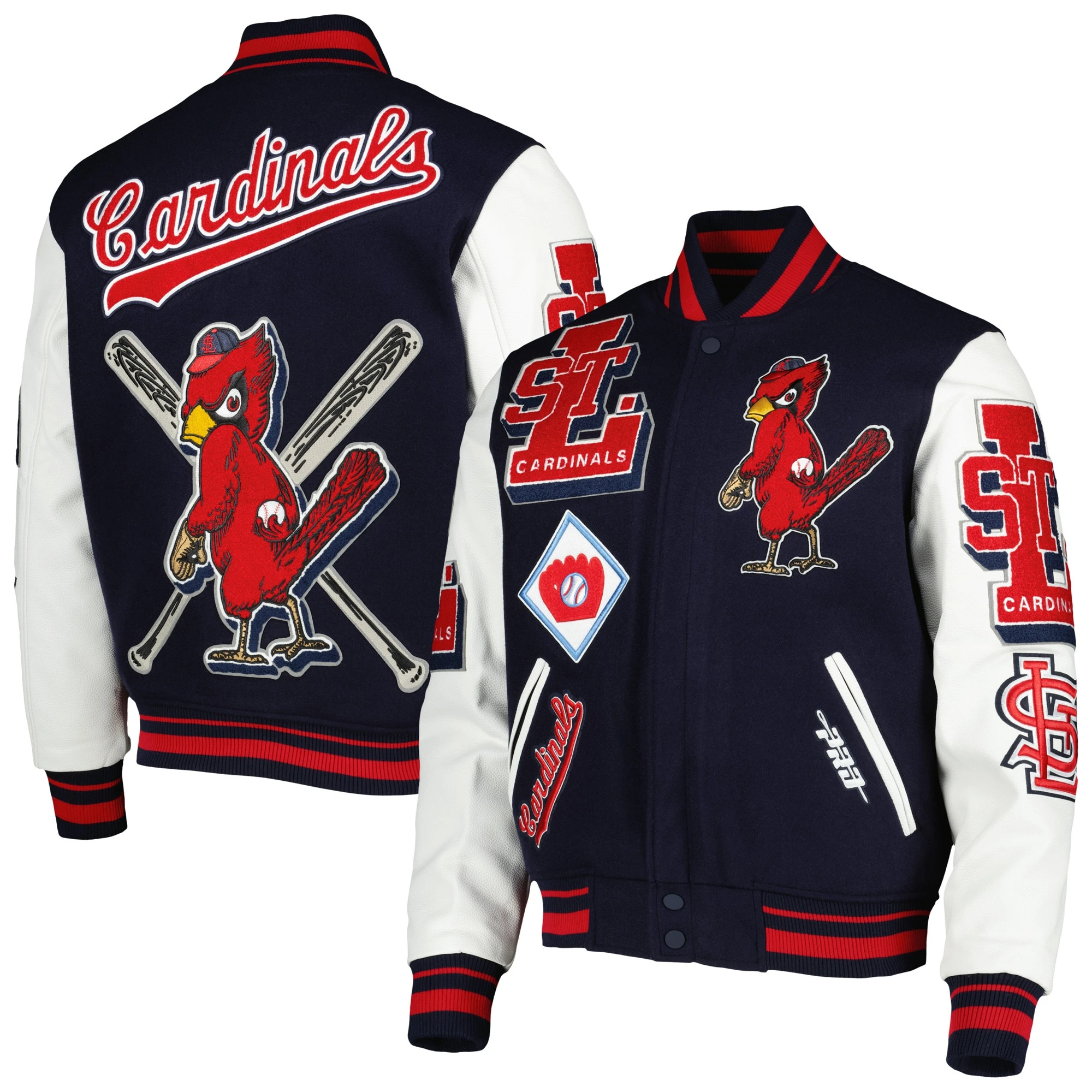 St. Louis Cardinals Pro Standard MashUp Logo Varsity Jacket - Image 4