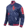 St. Louis Cardinals Pro Standard Old English Navy Satin Varsity Jacket