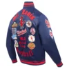 St. Louis Cardinals Pro Standard Old English Navy Satin Varsity Jacket - Image 3