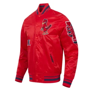 St. Louis Cardinals Pro Standard Old English Red Satin Varsity Jacket