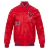 St. Louis Cardinals Pro Standard Old English Red Satin Varsity Jacket - Image 2