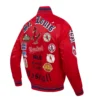 St. Louis Cardinals Pro Standard Old English Red Satin Varsity Jacket - Image 3