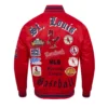 St. Louis Cardinals Pro Standard Old English Red Satin Varsity Jacket - Image 4