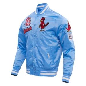 St. Louis Cardinals Pro Standard Retro Classic Blue Satin Varsity Jacket