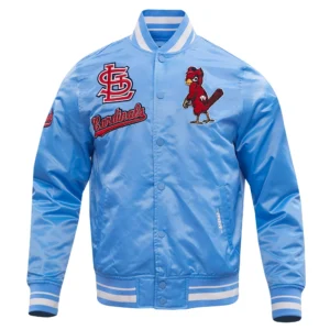 Alternative view of St. Louis Cardinals Pro Standard Retro Classic Blue Satin Varsity Jacket