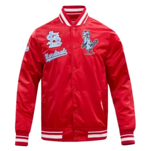 Alternative view of St. Louis Cardinals Pro Standard Retro Classic Red Satin Varsity Jacket