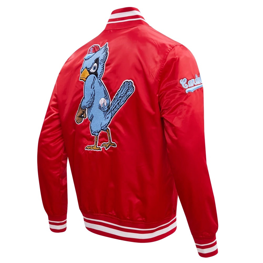 St. Louis Cardinals Pro Standard Retro Classic Red Satin Varsity Jacket - Image 3