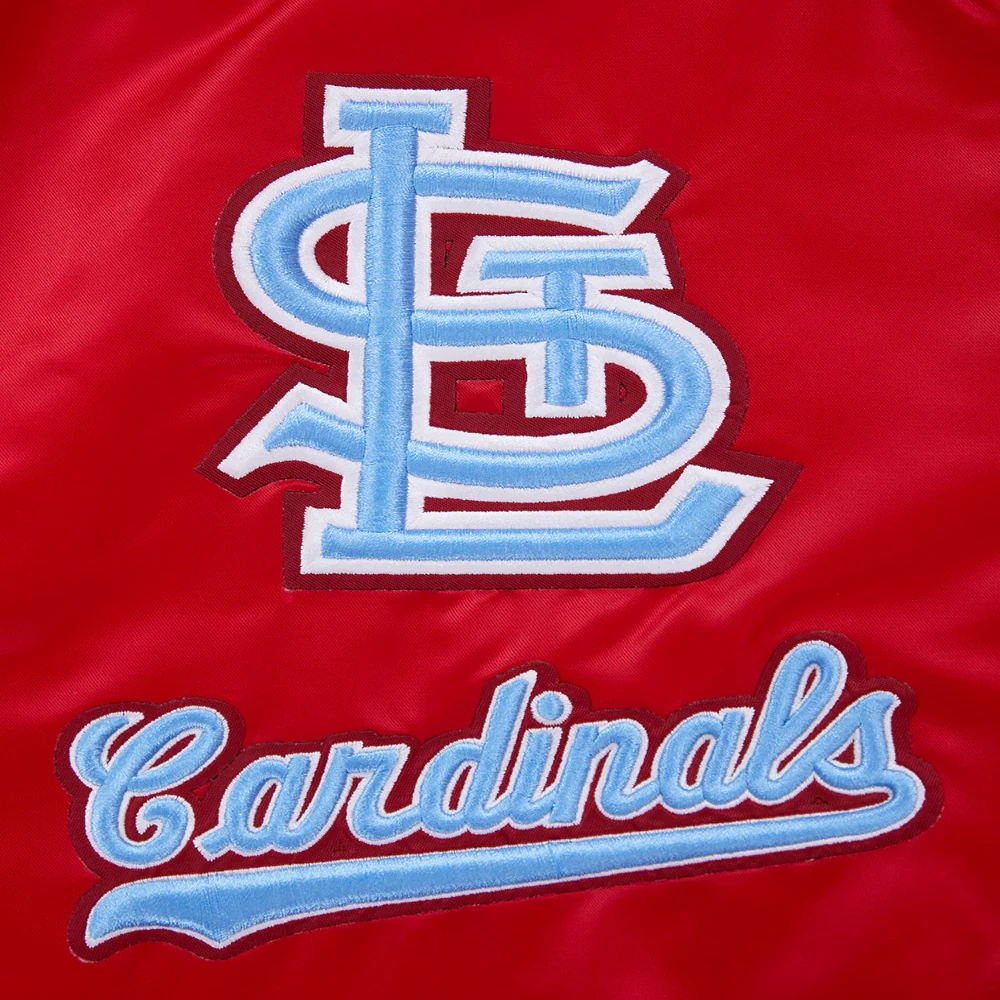 St. Louis Cardinals Pro Standard Retro Classic Red Satin Varsity Jacket - Image 6