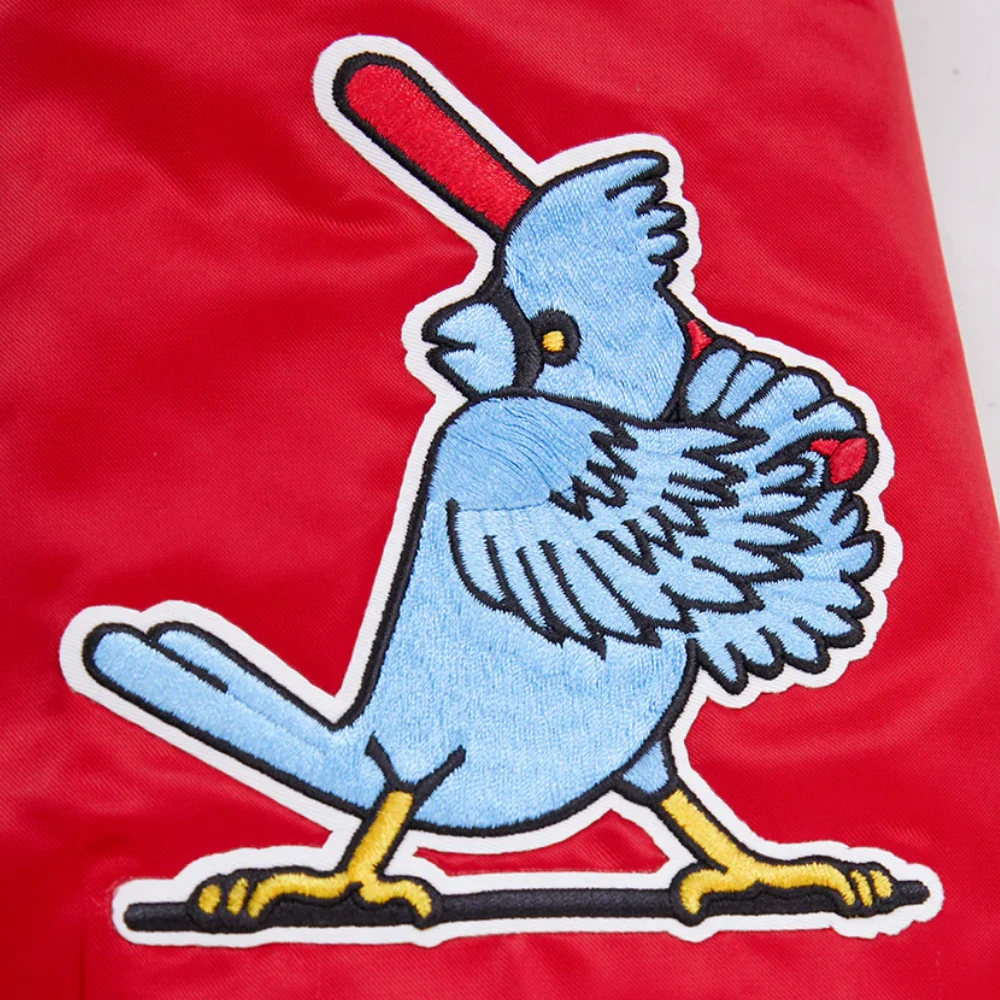 St. Louis Cardinals Pro Standard Retro Classic Red Satin Varsity Jacket - Image 7