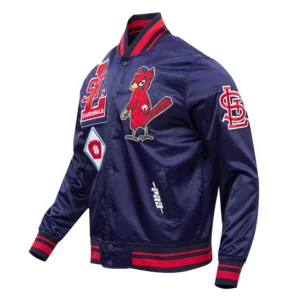 St. Louis Cardinals Pro Standard Retro Mashup Navy Satin Varsity Jacket