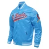 St. Louis Cardinals Pro Standard Script Tail Blue Satin Varsity Jacket