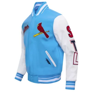 St. Louis Cardinals Pro Standard Script Tail Blue & White Varsity Jacket