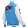 St. Louis Cardinals Pro Standard Script Tail Blue & White Varsity Jacket - Image 3