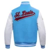St. Louis Cardinals Pro Standard Script Tail Blue & White Varsity Jacket - Image 4