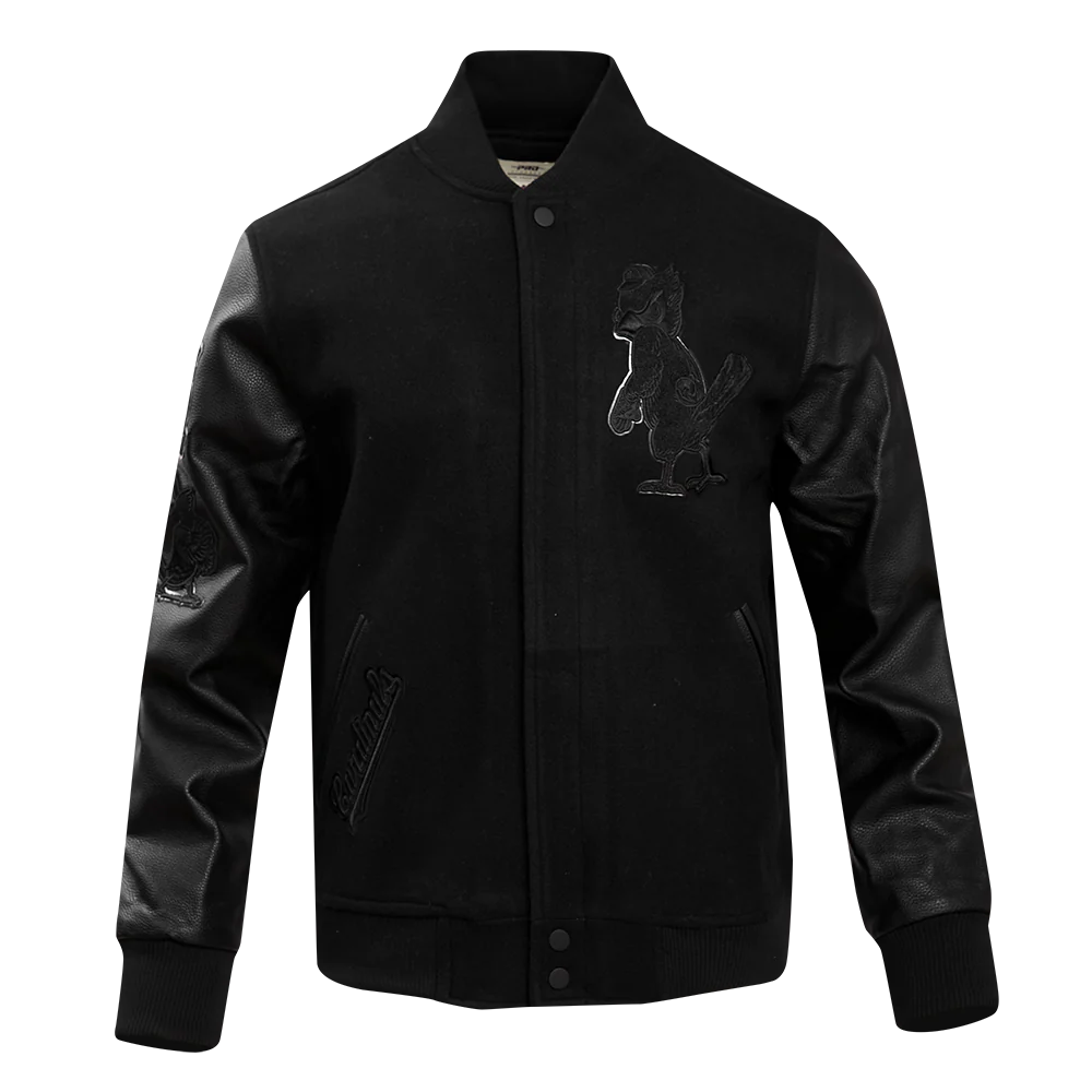St. Louis Cardinals Pro Standard Triple Black Varsity Jacket - Image 2