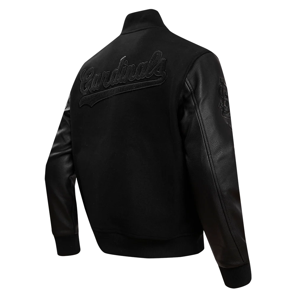 St. Louis Cardinals Pro Standard Triple Black Varsity Jacket - Image 3