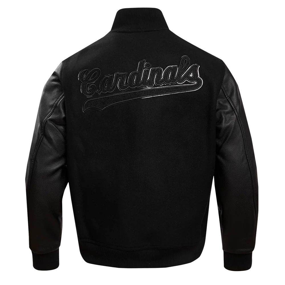 St. Louis Cardinals Pro Standard Triple Black Varsity Jacket - Image 4