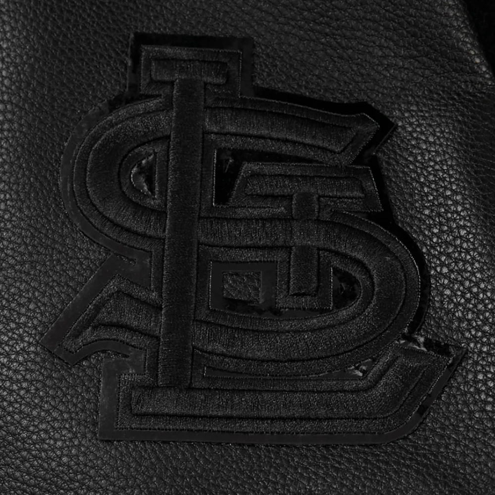 St. Louis Cardinals Pro Standard Triple Black Varsity Jacket - Image 6