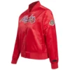 Women's Atlanta Braves Big Logo Satin Varsity Red Jacket - Image 3