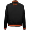 Women's Baltimore Orioles Script Tail Full-Snap Satin Varsity Jacket - Image 2