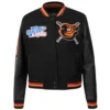 Women's Classic Baltimore Orioles Team Players Black Wool & Leather Varsity jacket