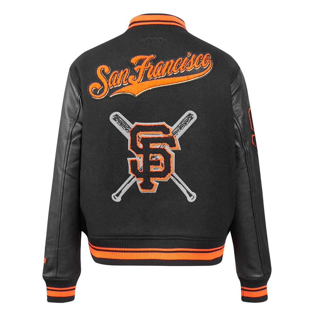 Women's San Francisco Giants Mashup Wool & Leather Varsity Jacket - Image 4