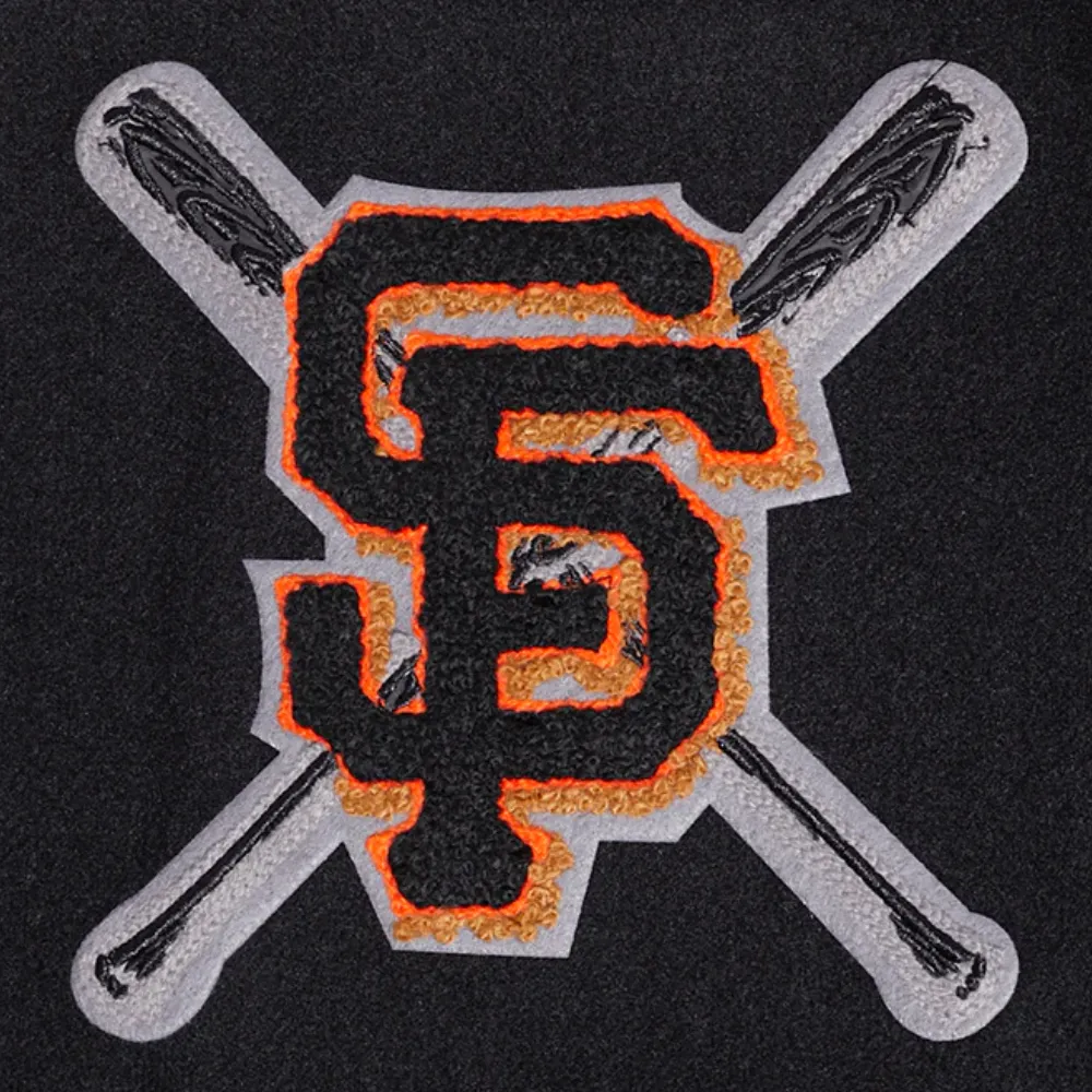 Women's San Francisco Giants Mashup Wool & Leather Varsity Jacket - Image 5