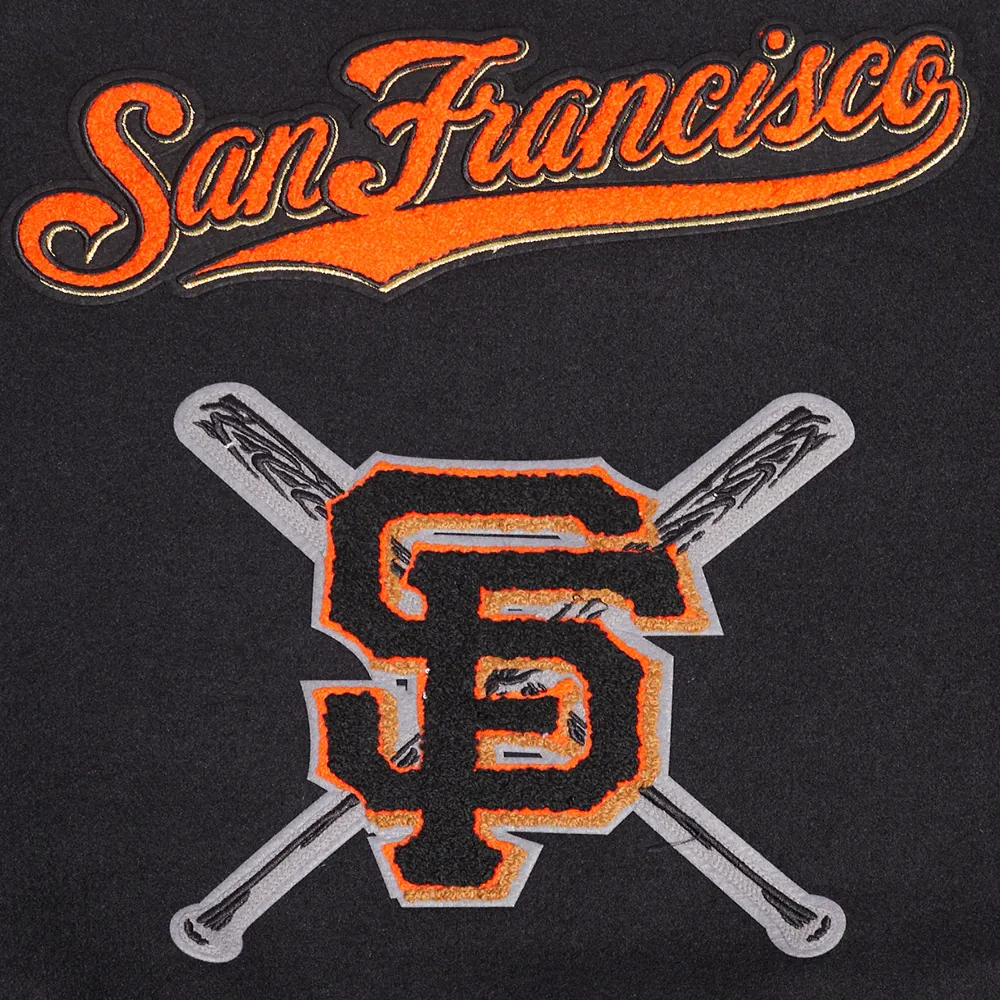 Women's San Francisco Giants Mashup Wool & Leather Varsity Jacket - Image 8