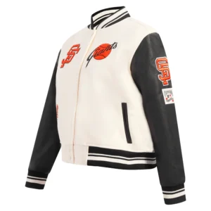Women's San Francisco Giants Retro Classic White & Black Varsity Jacket