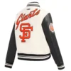 Women's San Francisco Giants Retro Classic White & Black Varsity Jacket - Image 3