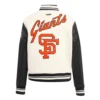 Women's San Francisco Giants Retro Classic White & Black Varsity Jacket - Image 4