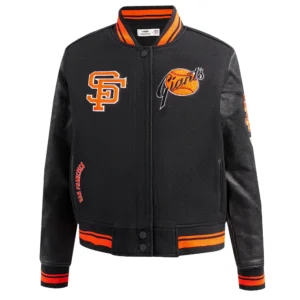Alternative view of Women's San Francisco Giants Retro Classic Wool & Leather Varsity Jacket