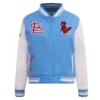Women's St. Louis Cardinals Pro Standard Retro Classic Blue & White Varsity Jacket