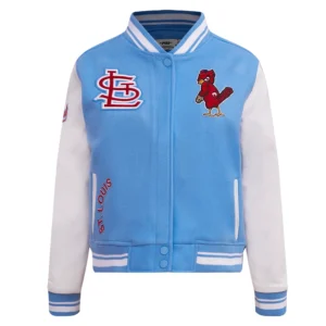 Women's St. Louis Cardinals Pro Standard Retro Classic Blue & White Varsity Jacket