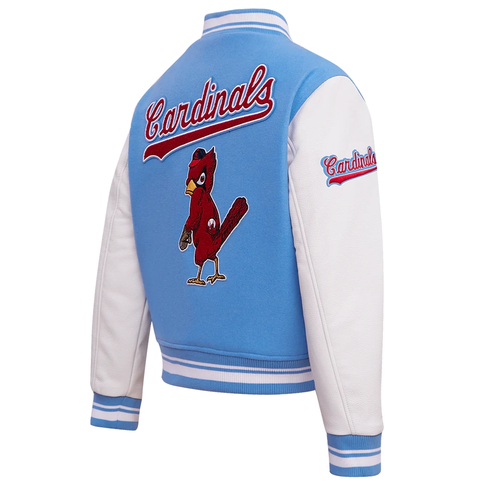 Women's St. Louis Cardinals Pro Standard Retro Classic Blue & White Varsity Jacket - Image 3