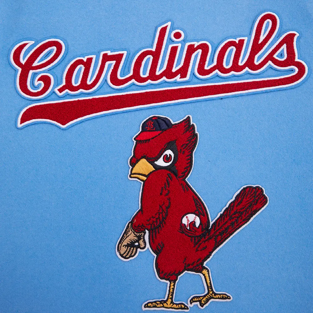 Women's St. Louis Cardinals Pro Standard Retro Classic Blue & White Varsity Jacket - Image 7