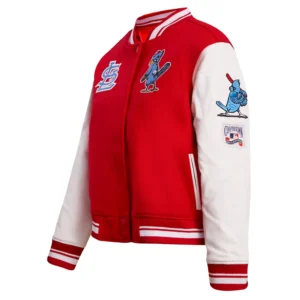Alternative view of Women's St. Louis Cardinals Pro Standard Retro Classic Red & White Varsity Jacket